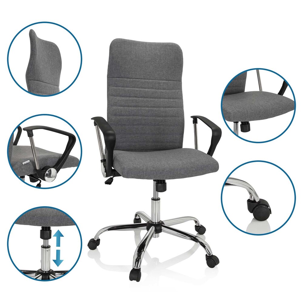 Home Office Bürostuhl ARTON 40 Stoff mit Armlehnen hjh OFFICE