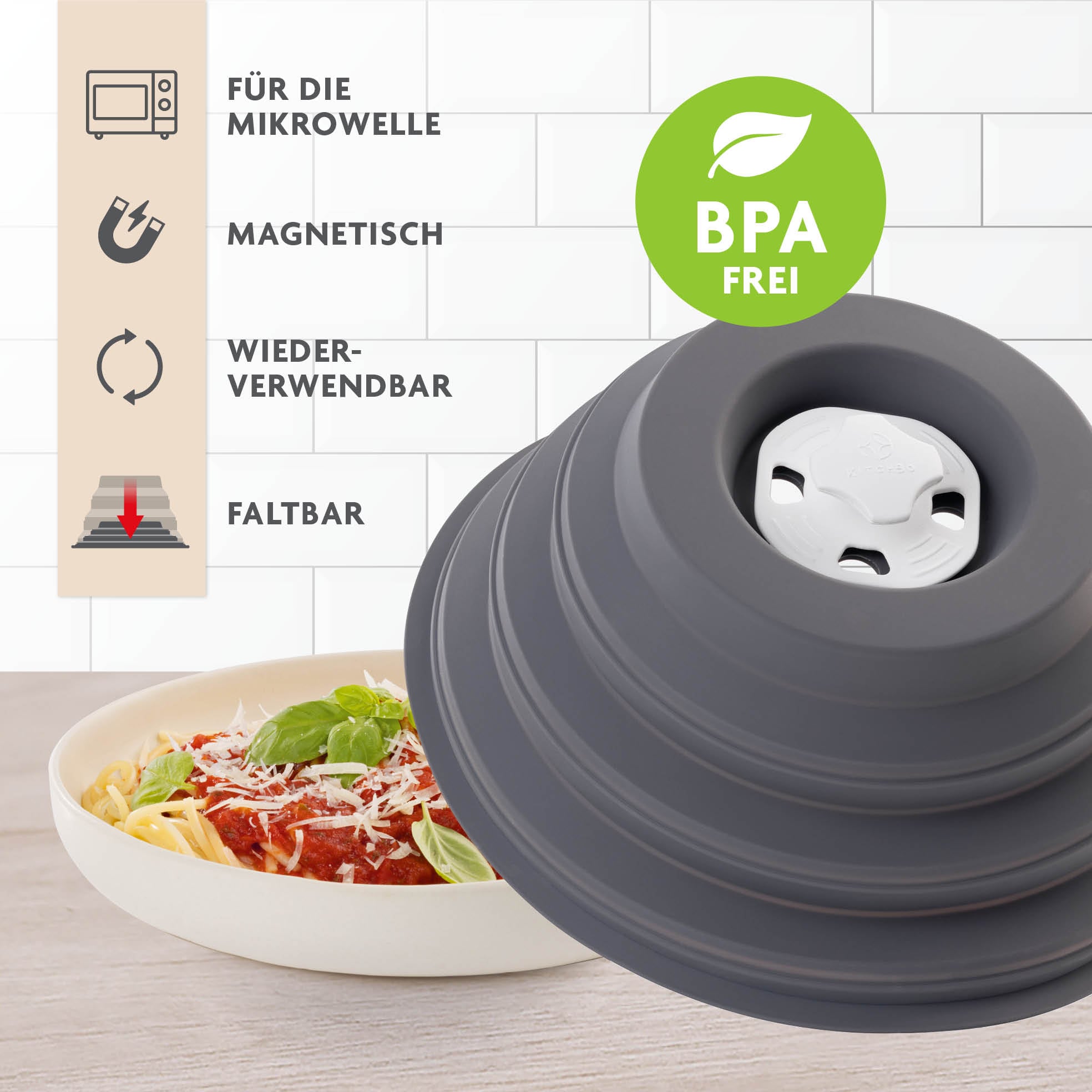 KitchBo Mikrowellenhaube faltbar 26x11,5cm