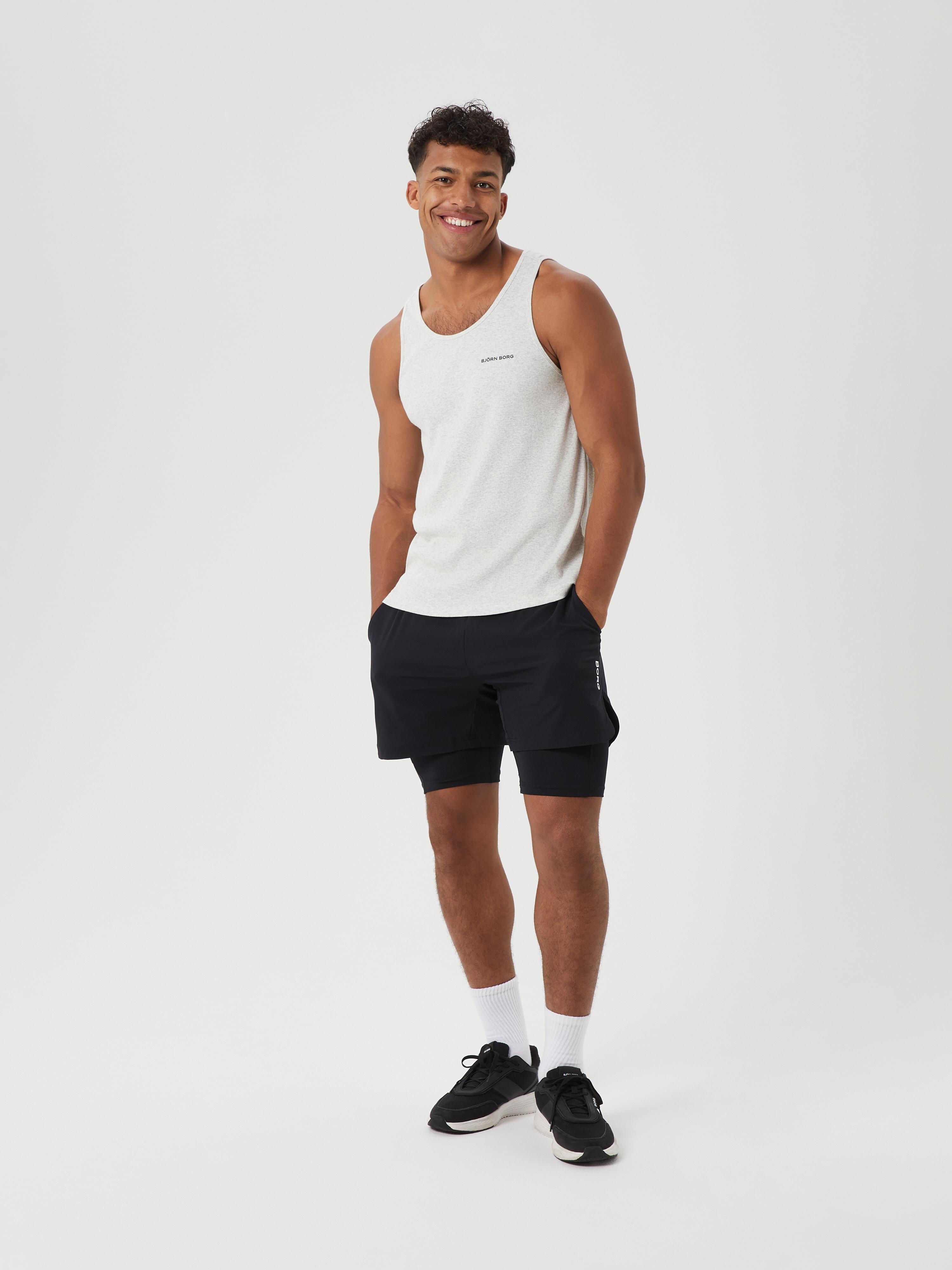 Borg 2in1 Shorts Herre BK001 - Black Beauty