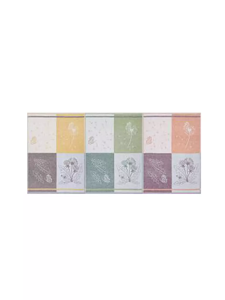 KRACHT Halbleinen Jacquardtuch 3er Pkg Pusteblume bunt