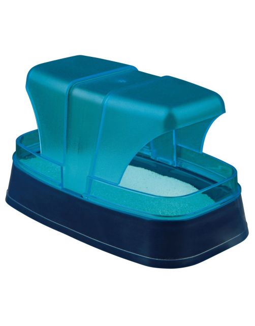 Trixie Zandbad Voor Hamsters En Muizen - Vachtverzorging - 17x10x10 cm Turquoise Lichtgrijs