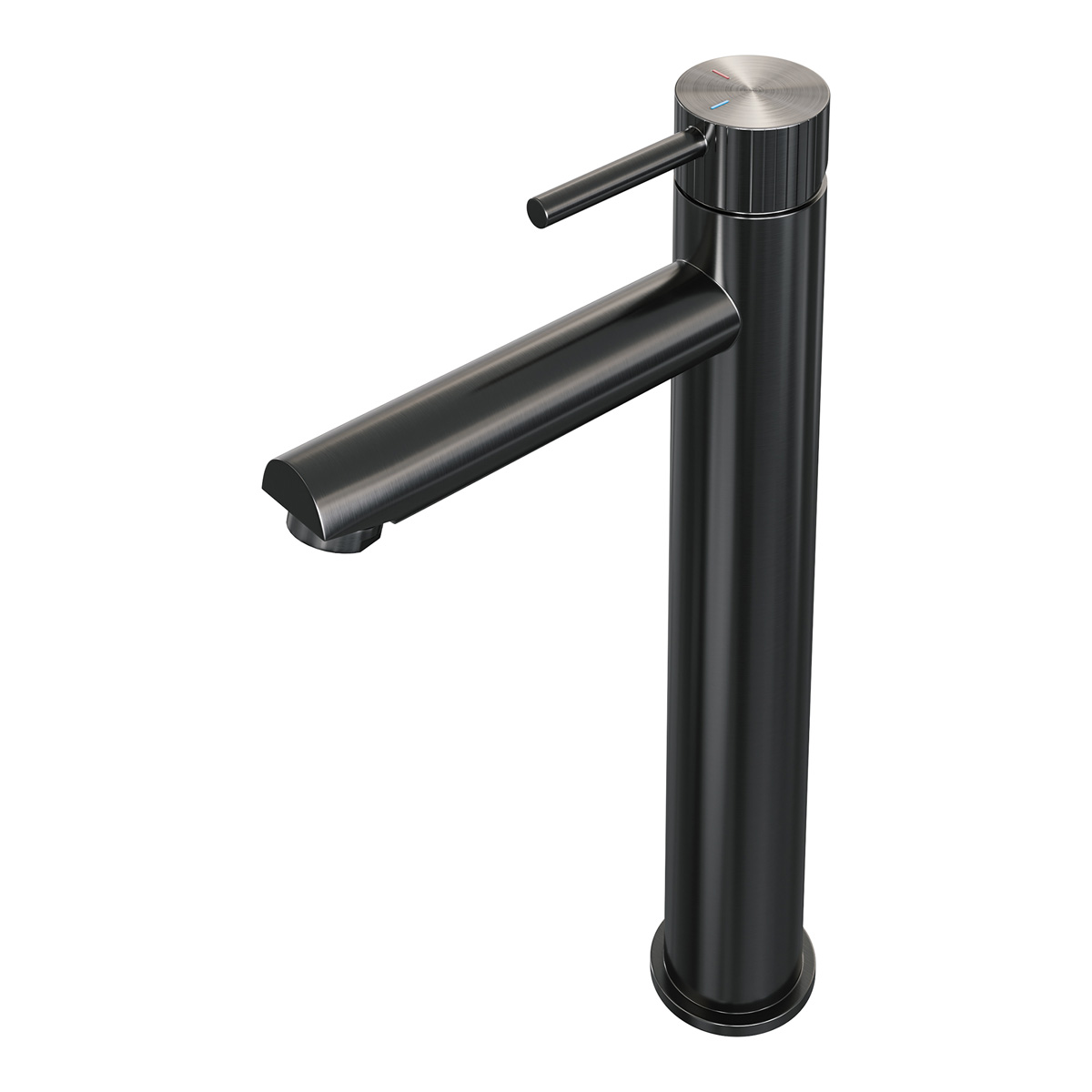 Brauer Stripe verhoogde wastafelkraan model A met ColdStart gunmetal geborsteld PVD