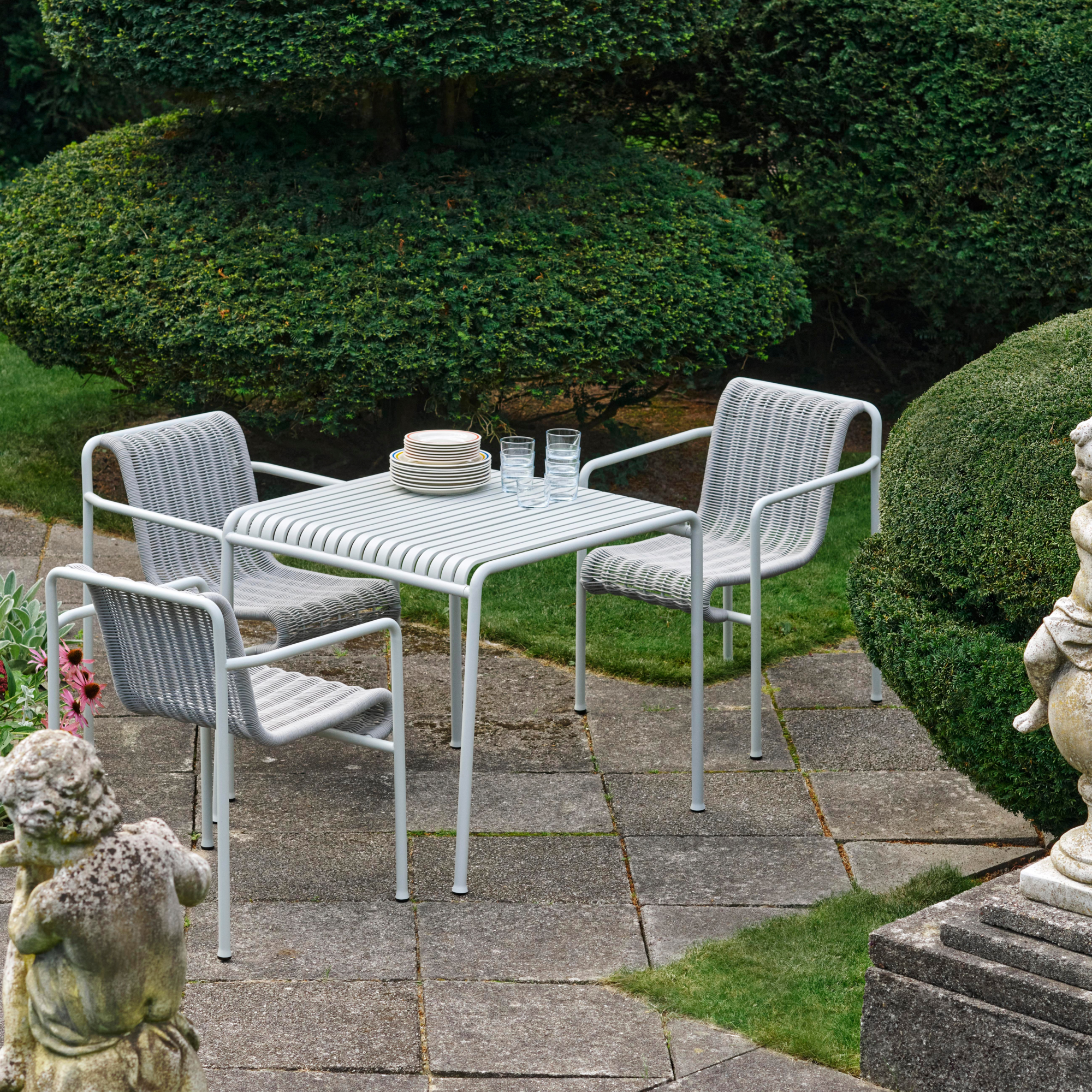 Tuinstoel Palissade Cord Dining met armleuning grijs