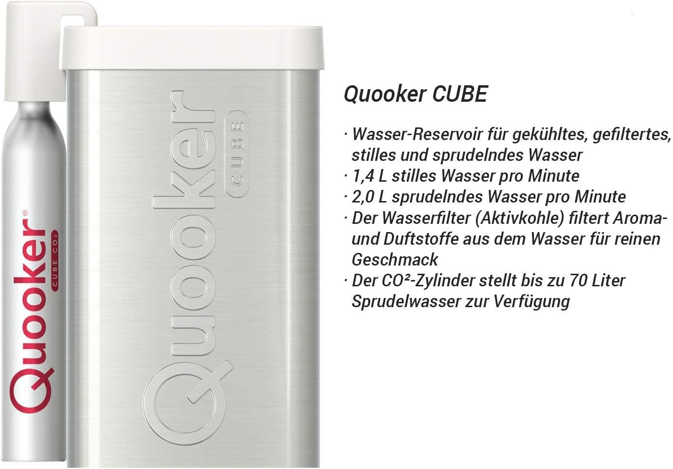 Quooker COMBI+ 2.2 E & CUBE | Flex CHR (verchromt glänzend) Kochend-Wasserhahn