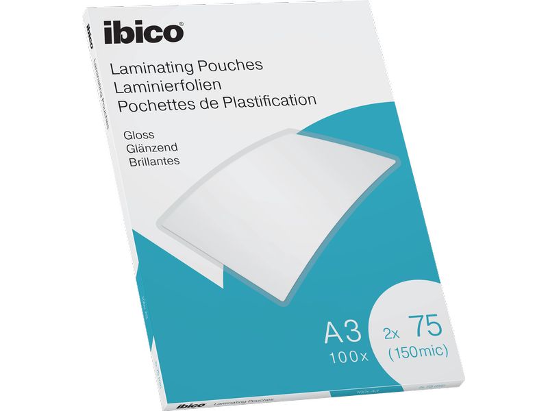Ibico Laminierfolie Premium A3 75 µm, glänzend, 100 Stück Glänzende Premium Heisslaminierfolien
