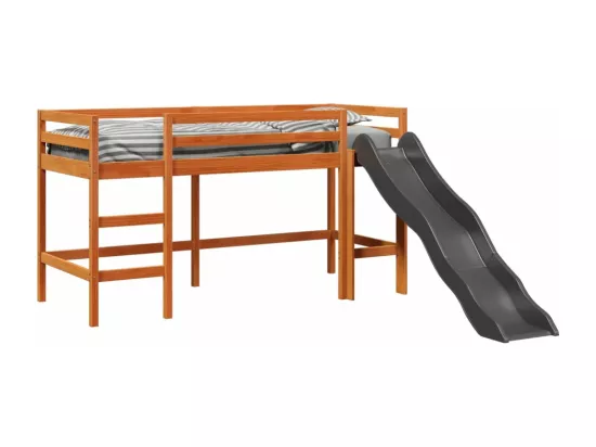 Lit mezzanine d'enfants sans matelas 80x200 cm bois pin massif