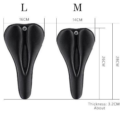 Selle de vélo en gel de silicone taille M - Noir