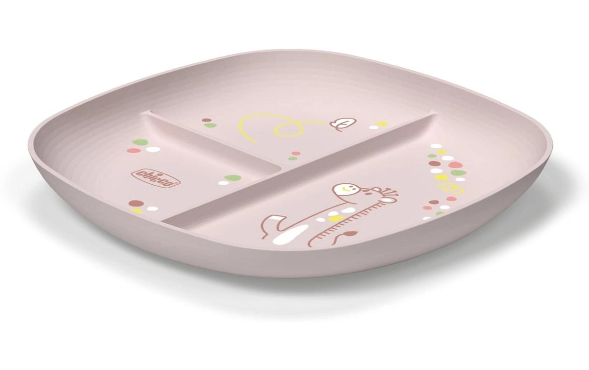 Kinderteller Pink, 18M+Teller mit Unterteilungen