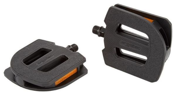 Poudales de plate-forme EP-S anti-glip 9/16 pouces noirs 2 pièces