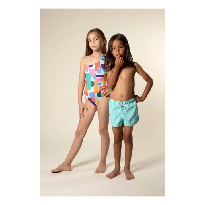 Sunchild Maillot de Bain 1 pièce Asymétrique Imprimé Ronnie | Bleu ciel