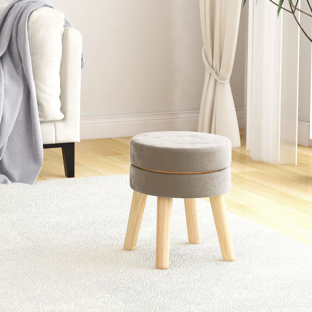 vidaXL Ronde kruk donkergrijs bekleed met fluweel