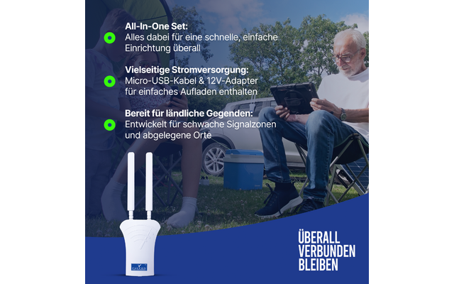 Falcon 4G Combo Deluxe V3 LTE Outdoor-Internetantenne mit 150 Mbit/s Highspeed und 360° Empfang