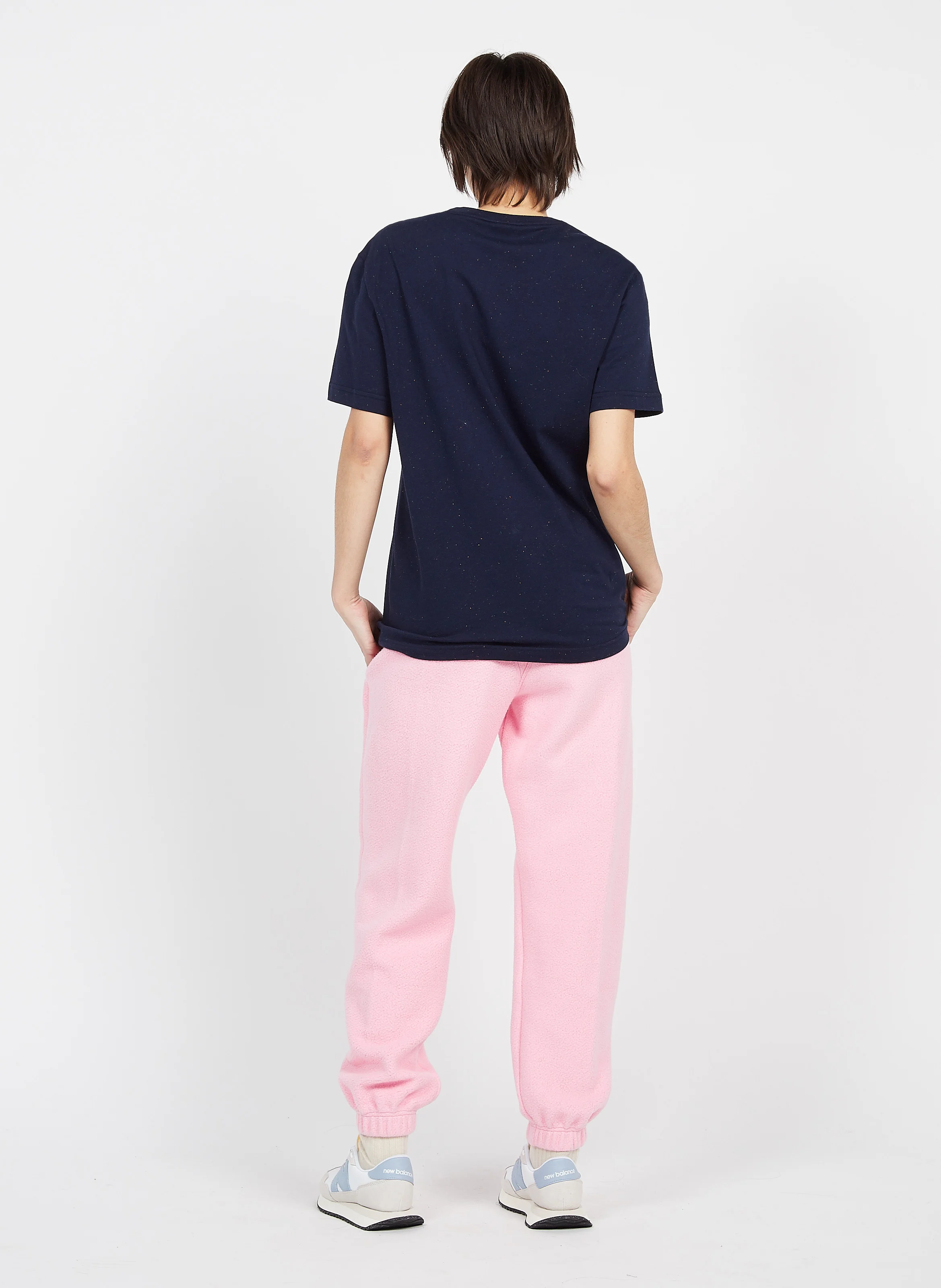 Pantalon de jogging molletonné en coton| Rose