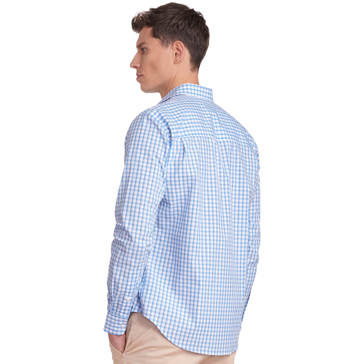 VanVaan Herren Hemd mit Karos hellblau / weiss