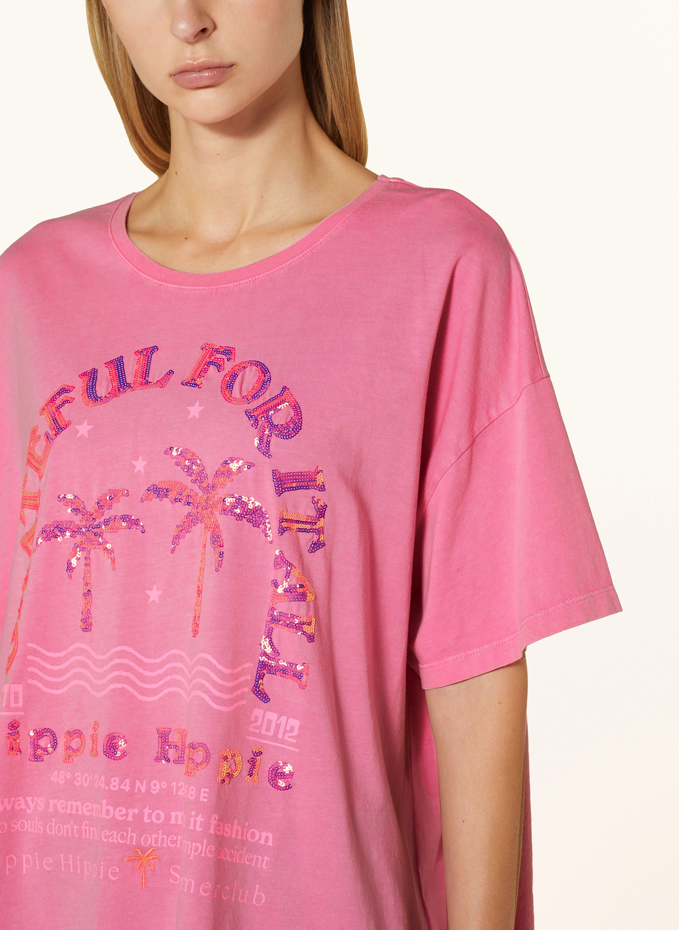 yippie hippie T-Shirt mit Pailletten