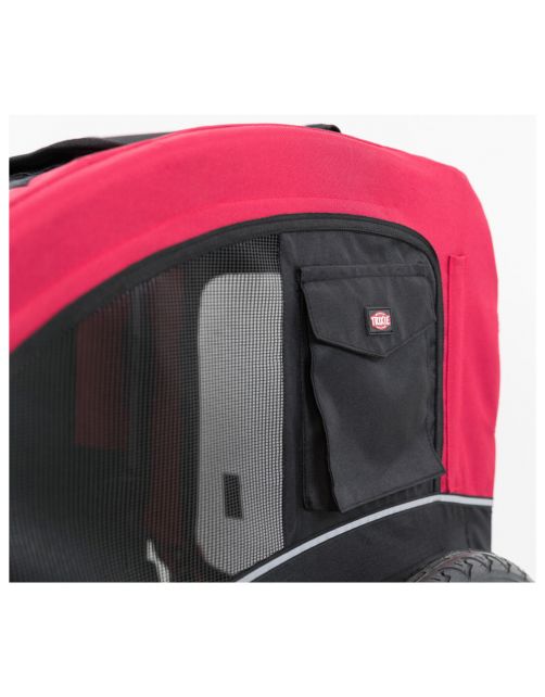 Trixie Fietskar - Hondenfietskar - 63x68x75\/137 cm Zwart Rood Tot 22 Kg Medium