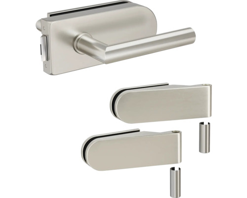Pertura glasdeur complete set Glera Breeze 709x2097x8 mm rechter uitvoering inclusief Jonte Studio beslag, niet afsluitbaar