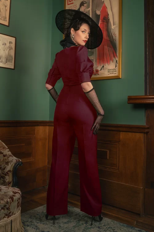 Vintage Diva  The Graziella jumpsuit in bordeauxrood