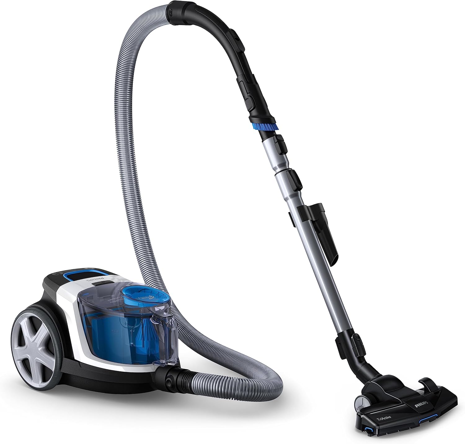 PHILIPS PowerPro Compact Staubsauger – Leicht, Beutellos, 750 W Saugleistung, TriActive Düse Für Hartböden und Teppich, Allergy H13 HEPA-Filter, PowerCyclone 5 Technologie (FC9332/09)