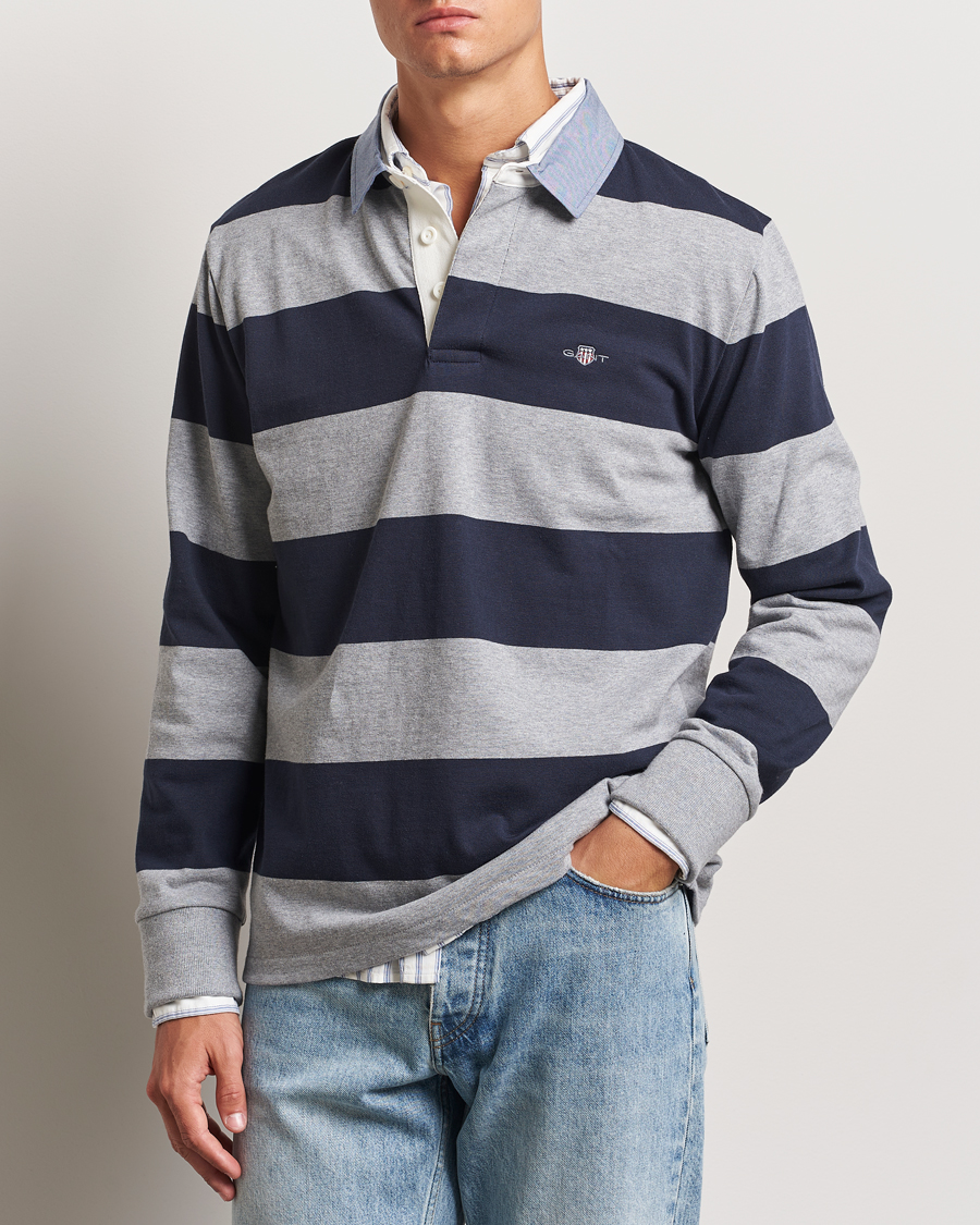 GANT Chambray Striped Heavy Rugger Grey Melange