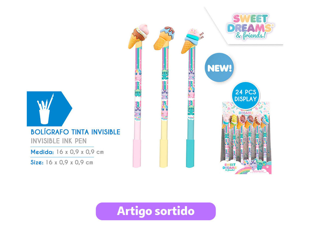 CANETA TINTA INVISIVEL SWEET DREAMS MODELOS SORTIDOS