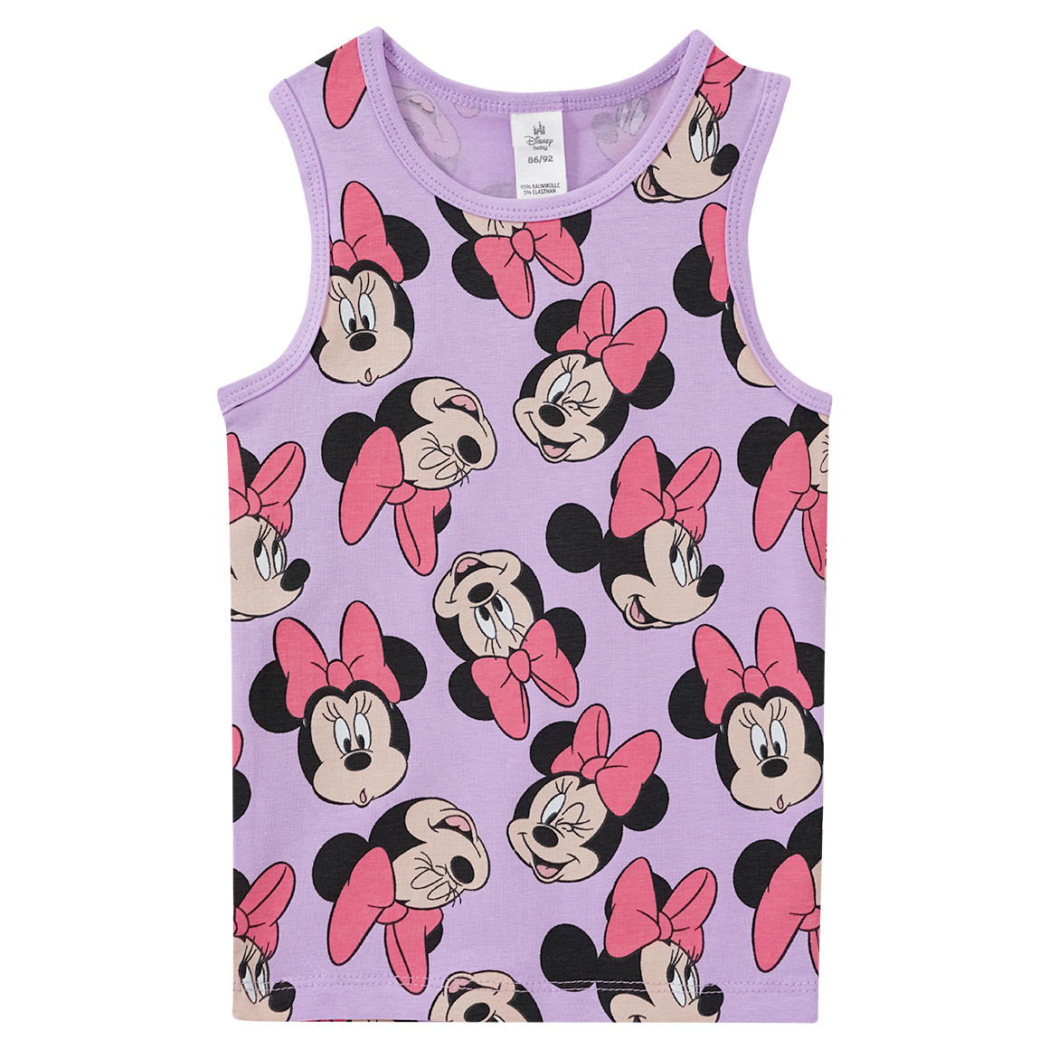 Topomini 2 Minnie Maus Unterhemden mit Allover-Print helllila / weiss
