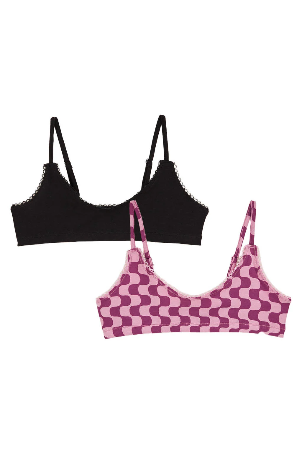WE Fashion BH top - set van 2 roze/lichtroze/zwart