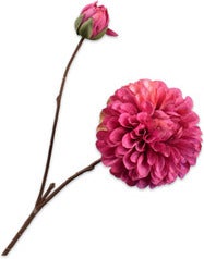Silk-Ka kunstbloem Dahlia roze 15 cm