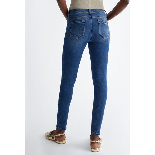 Liu Jo - Vaqueros pitillo Bottom Up de talle alto Negro