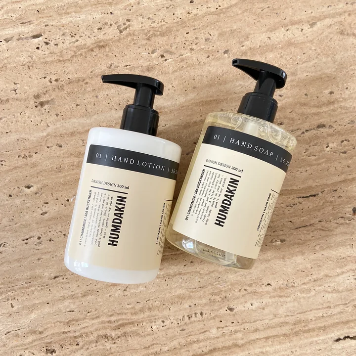 Humdakin - Handpflege Set, Handseife und Handlotion 2 x 300 ml, Rhabarber und Birke