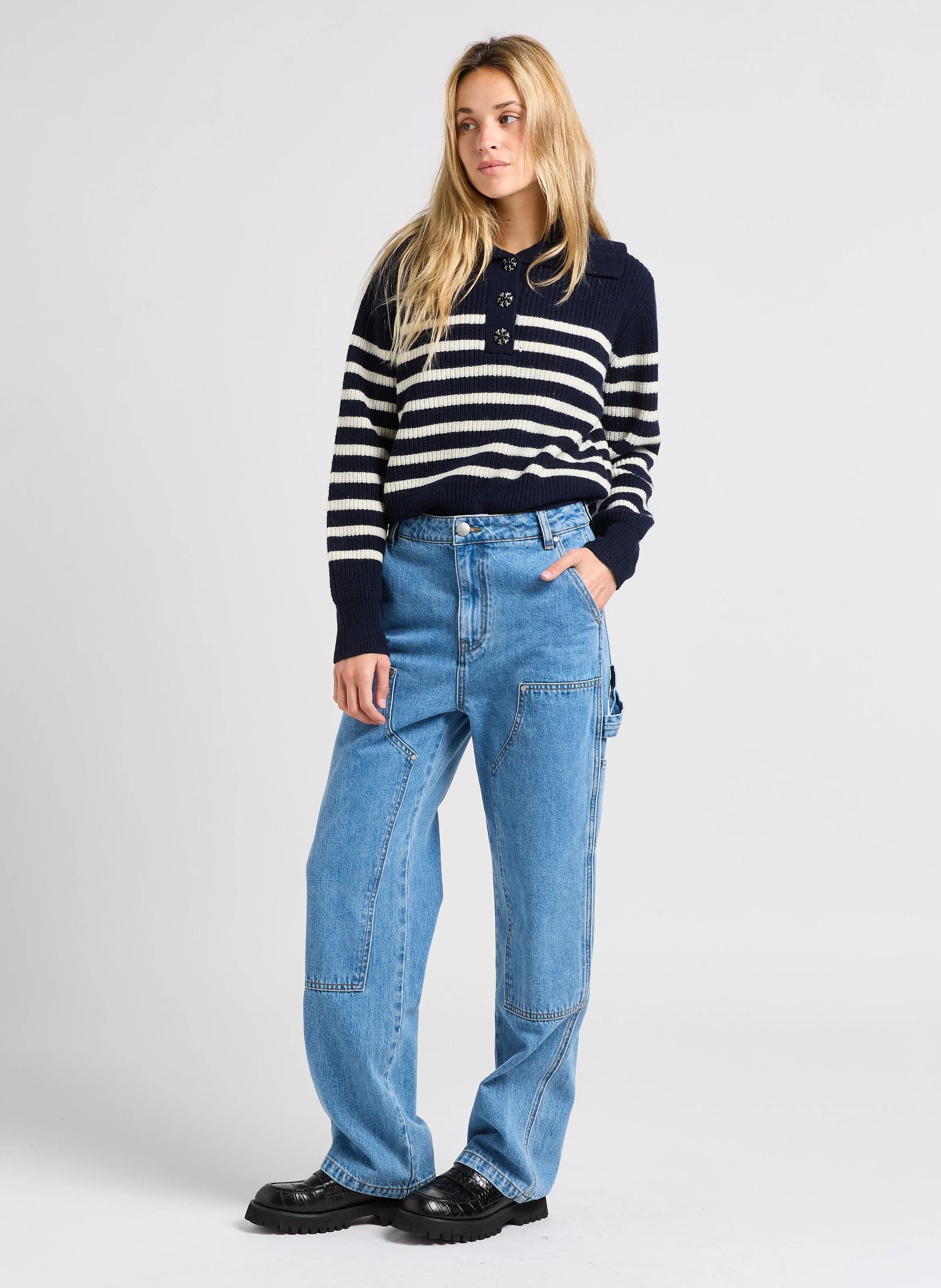 ROCA - Jean droit en coton | Bleu