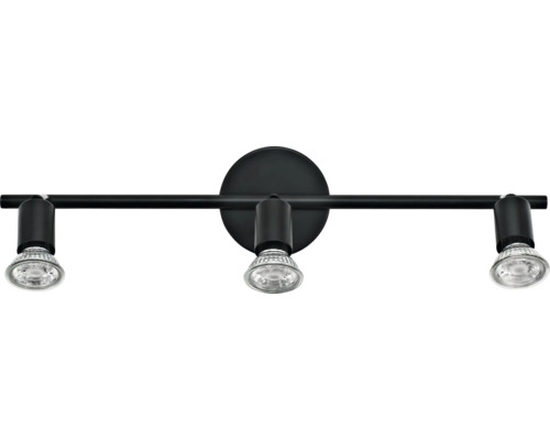 Plafondspot 3-lamps L 48,5 cm zwart/mat