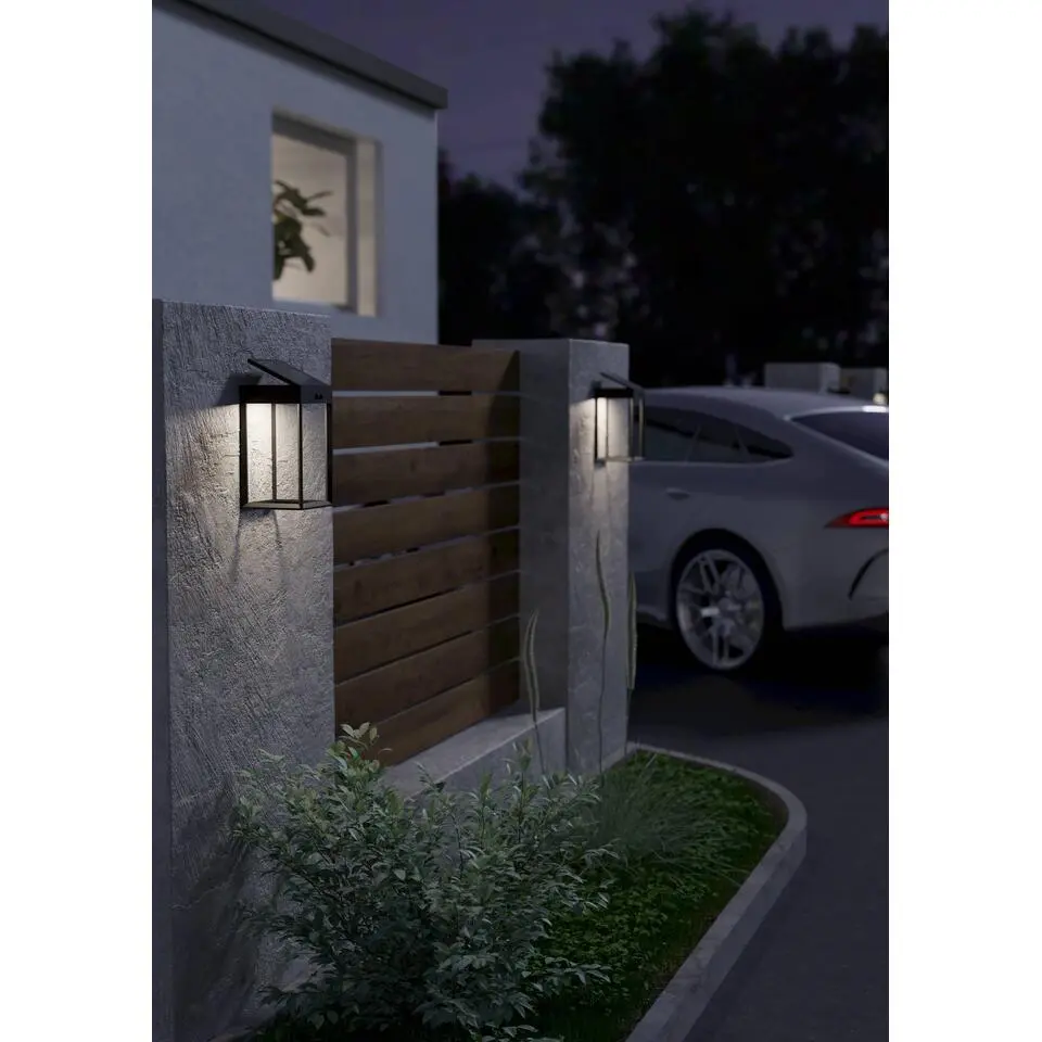 EGLO Suzzara Solar Wandlamp - LED - 25 cm - Zwart