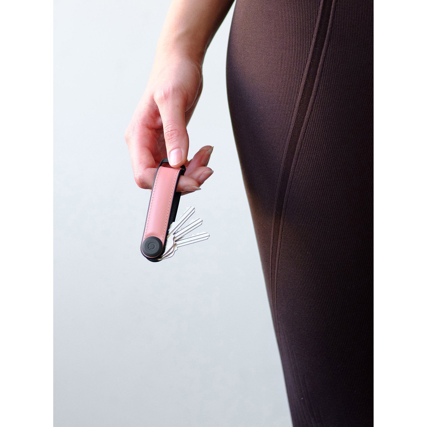 Orbitkey Hybrid Leather Key Organiser pastel pink
