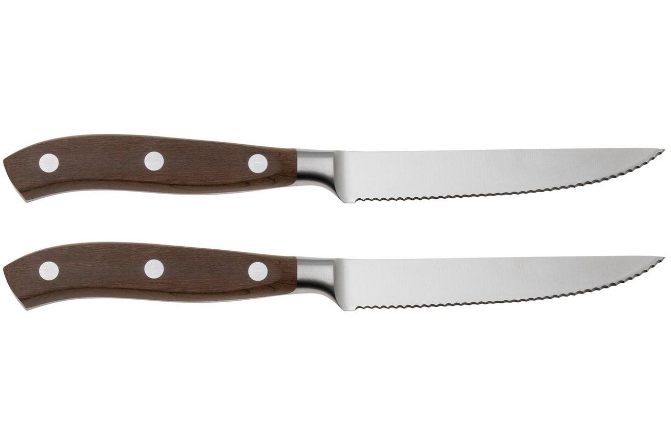 Victorinox Grand Maître Steak Knife Set 7.7240.2W, 2-delige messenset, Maple, Wavy, 12 cm