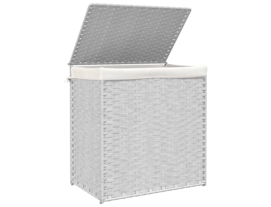 VIDAXL - Panier à linge avec 2 sections blanc 53x35x57 cm résine tres...