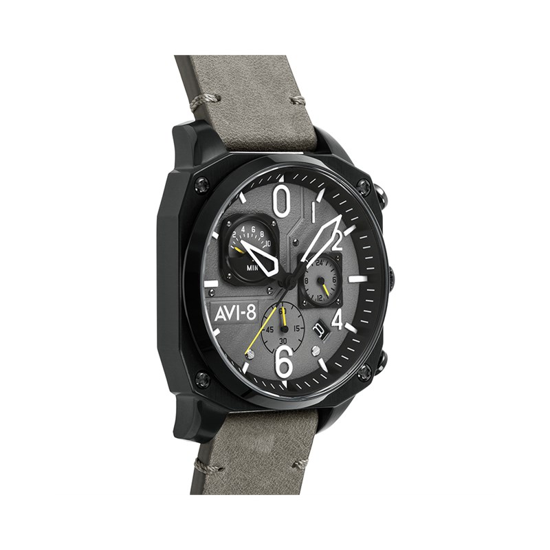 Montre AVI-8 HAWKER HUNTER Quartz Chronograph - AV-4052-03 - Bracelet cuir véritable de vachette