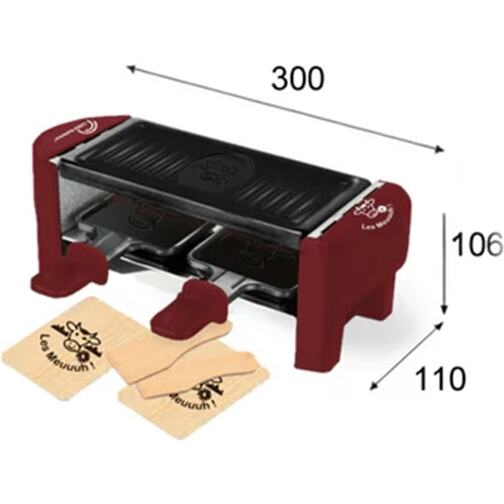 LITTLE BALANCE Raclette Multifonction Raclette 2 personnes piment