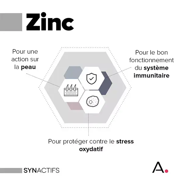 Aragan - Synactifs - Zincactifs® - Imunidade e Pele - Zinco - 60 cápsulas