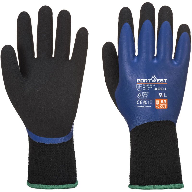 Portwest AP01 Gant Thermo Pro Glove, bleu/noir - La paire