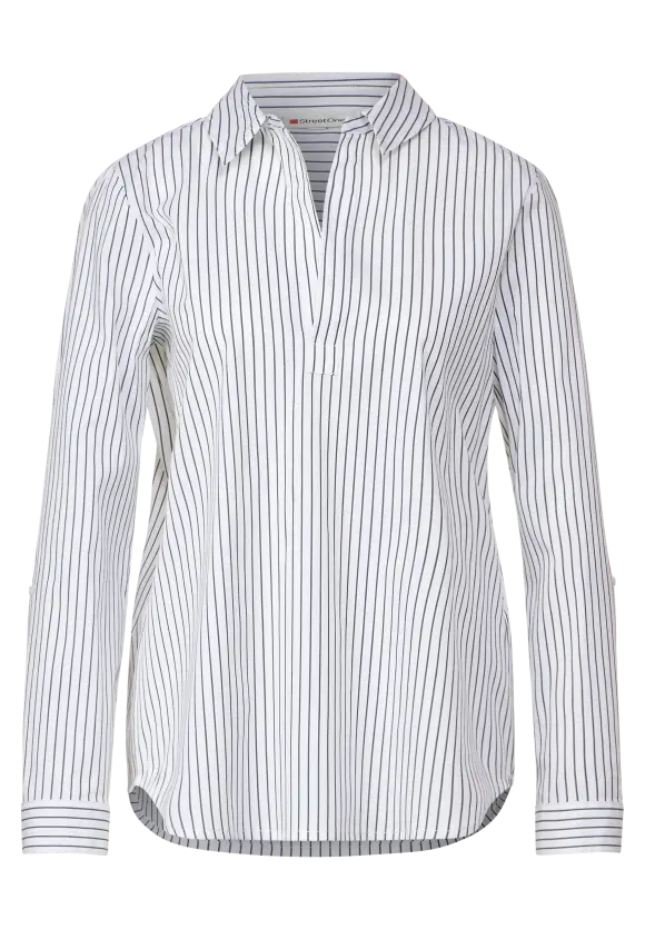 Gestreifte Longbluse - off white