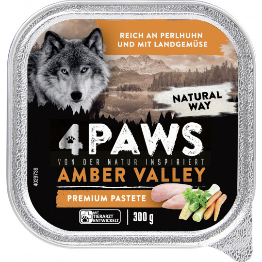 4 Paws Amber Valley Premium Pastete Perlhuhn & Landgemüse 300G
