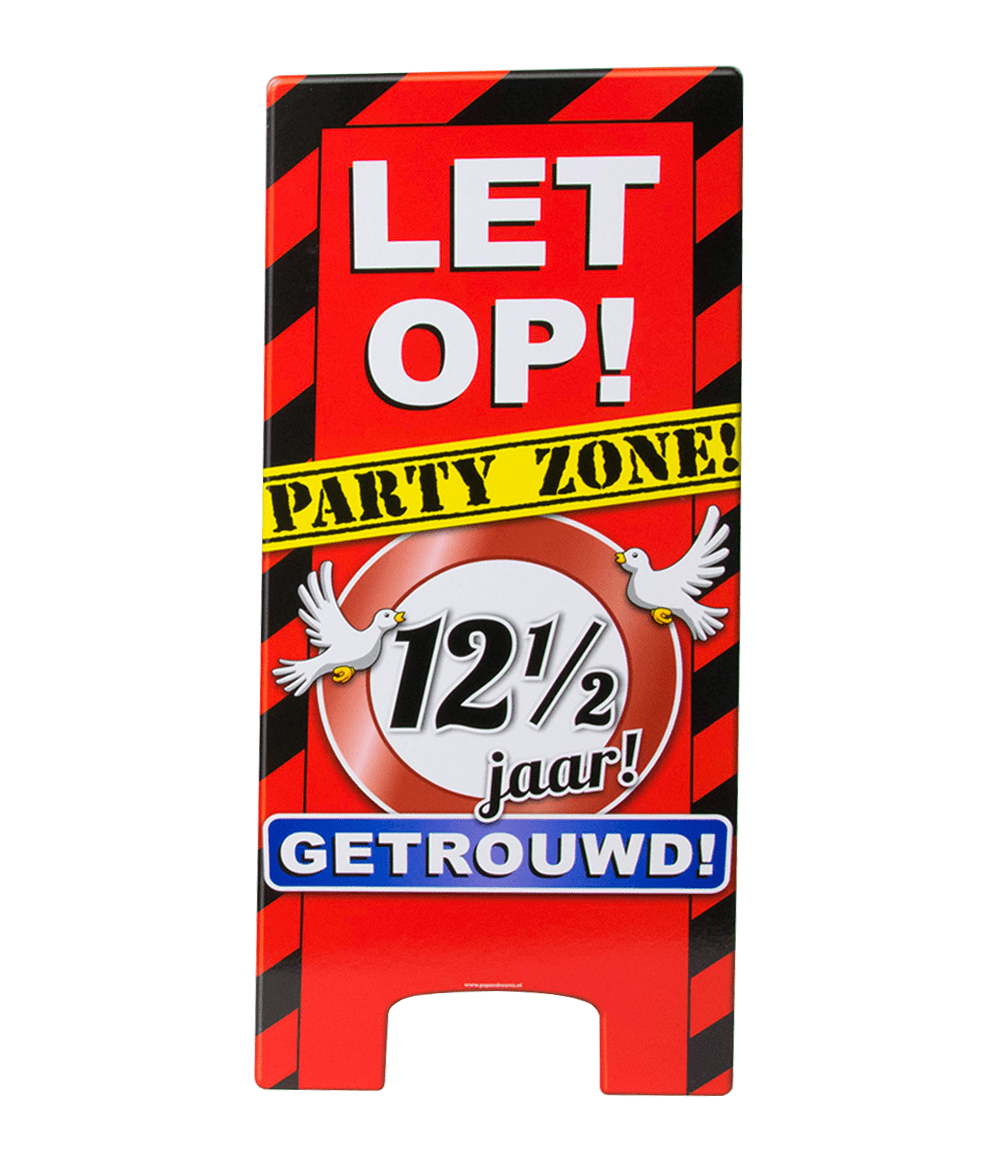 Warning Sign 12,5 Jaar Getrouwd 62,5cm