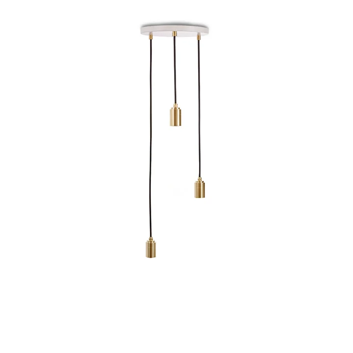 Tala - Brass Triple Pendelleuchte, weiss / Messing