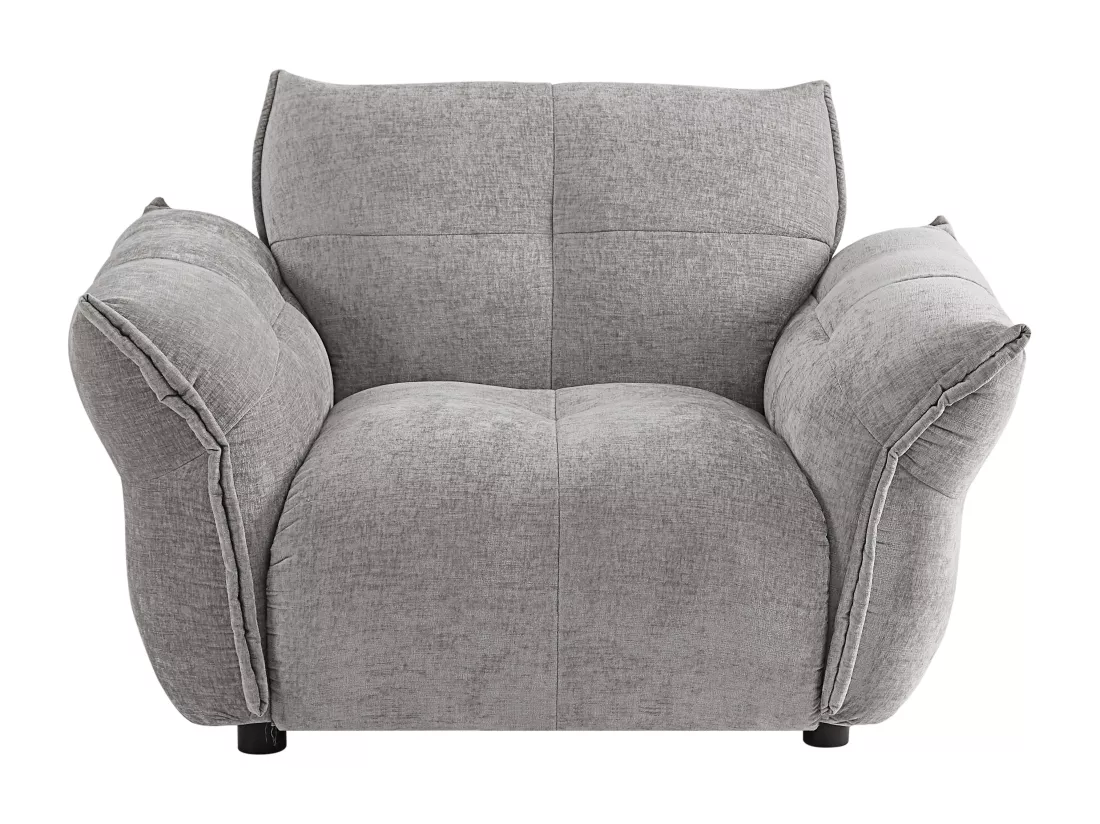 Fauteuil en tissu chiné gris NAPIZO