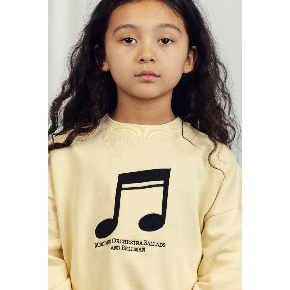 Køb Mini Rodini Yellow Note Embroidery Sweatshirt