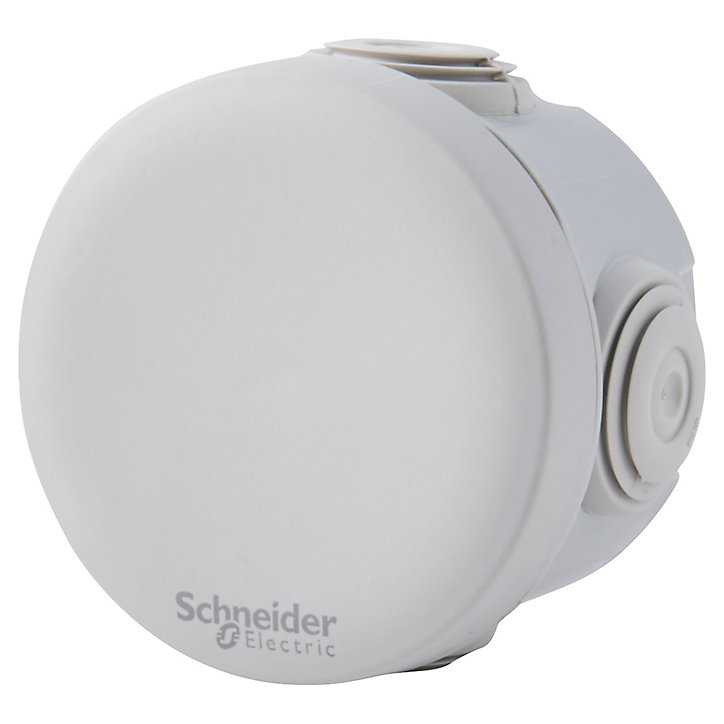 Boîte de dérivation ronde extérieure avec 4 passe-câbles et système de verrouillage 60 x 40 mm Schneider Electric Mureva gris