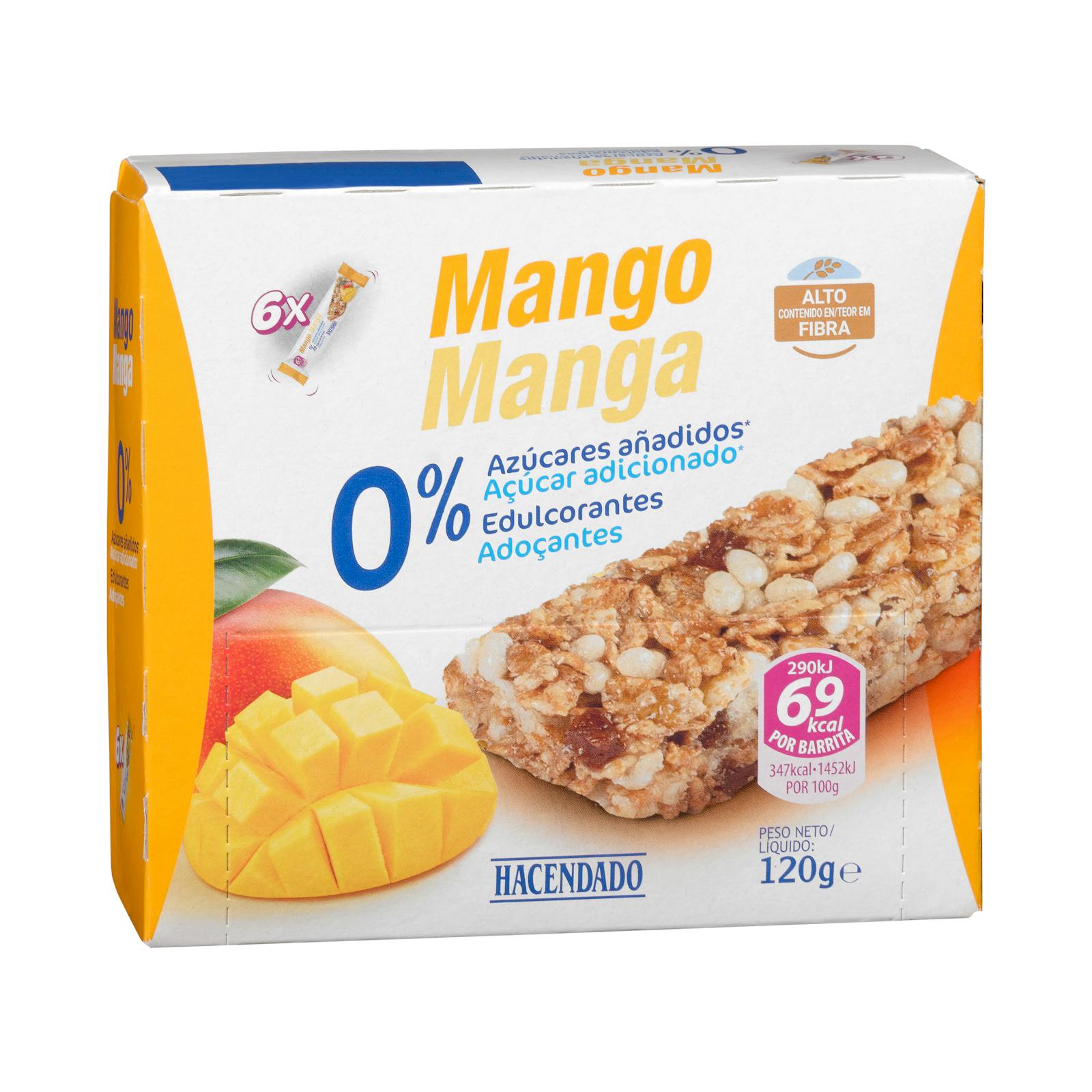 Barres de céréales à saveur de mangue Hacendado