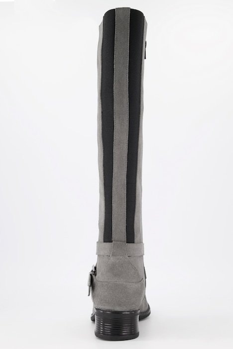 Stiefel, XL-Schaft, Veloursleder, Weite H