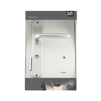 Karwei deurkruk set Antonio ovaal schild vrij-bezet sluiting 63/8 mm aluminium